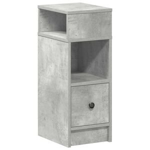 vidaXL Нощно шкафче с чекмедже, бетонно сив, 25x31x66 см
