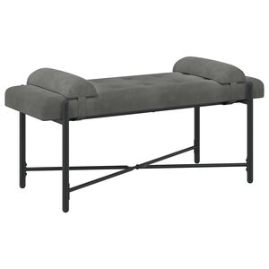 vidaXL Пейка с копчета и възглавници Тъмносиво 110 x 40 x 46 cm Кадифе
