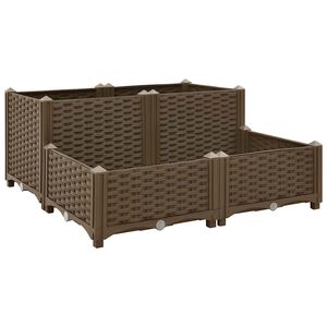 vidaXL Повдигната леха, 80x80x38 см, полипропилен