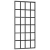 vidaXL Плъзгаща врата, ESG стъкло и алуминий, 90x205 см, черна