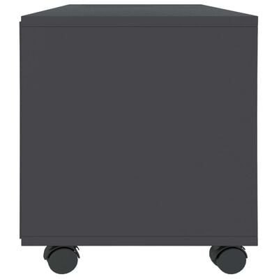 vidaXL ТВ шкаф с колелца, сив, 90x35x35 см, ПДЧ
