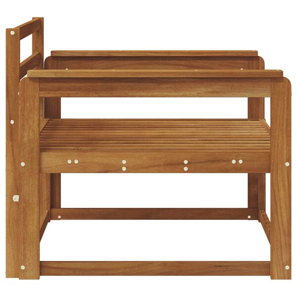 vidaXL Среден диван за открито Солидно акациево дърво Естествен