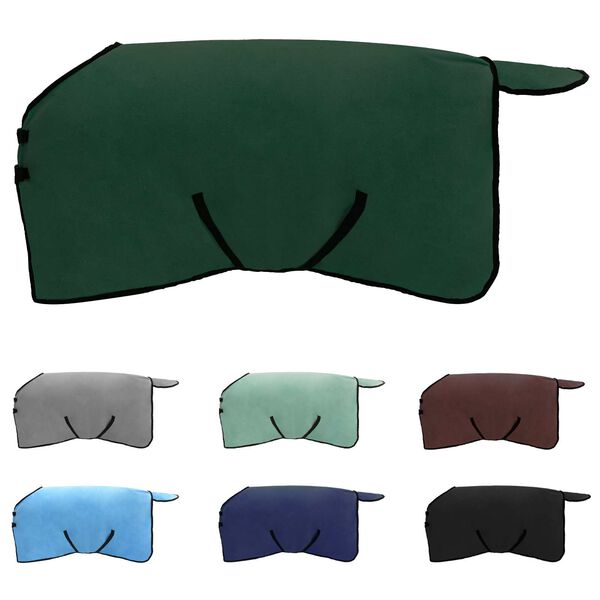 vidaXL Конско одеяло Пълно тъмно зелено Полиестер