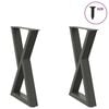 vidaXL Крака за трапезна маса, 2 бр., антрацит, 60x(72-73,3) см, стомана