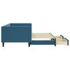 vidaXL Канапе с изтеглящо легло и чекмеджета синьо 90x200 см кадифе