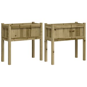 vidaXL Градински сандъци с крака, 2 бр, импрегниран бор