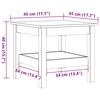 vidaXL Кафе маса, восъчнокафяв, 45x45x40 см, борово дърво масив