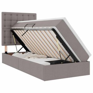 vidaXL Легло с място за съхранение и матрак с матрак Таупе 90 x 200 cm