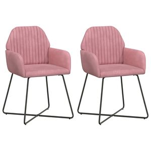vidaXL Обедени столове 2 pcs Кадифе Розово 55 x 50 x 84 см