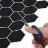 vidaXL Шестоъгълна плочка 50 pcs Черно 30 x 30 cm Полиуретан и PET