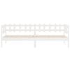 vidaXL Дневно легло без матрак, бял, 90x190 см, борово дърво масив