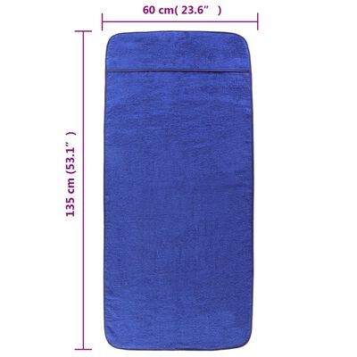 vidaXL Плажни кърпи 4 бр кралско сини 60x135 см текстил 400 GSM