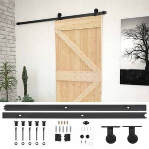 vidaXL Преплъзваща се врата 80 x 210 cm Масивна борова дървесина