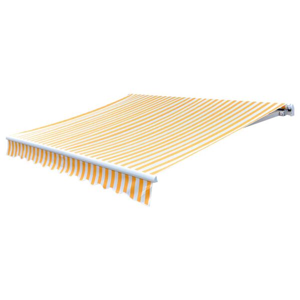 vidaXL Платно за тента, оранжево и бяло, 3,5x2,5 м