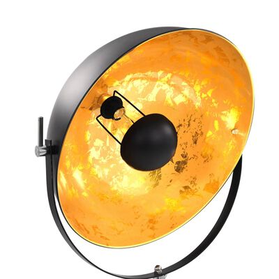 vidaXL Наземна лампа, E27, черно и златисто, 51 см