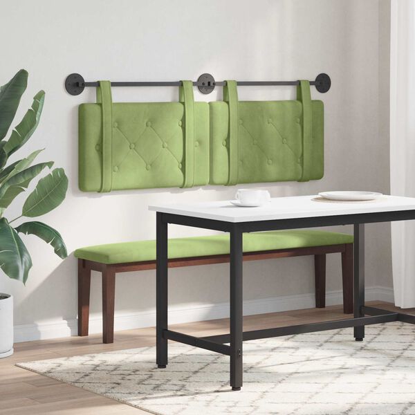 vidaXL Висяща табла Светло зелено 150 x 55 x 5 см Кадифе