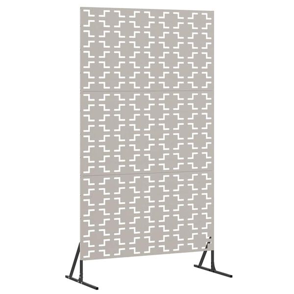 vidaXL Екран за уединение Сив 100 x 50 x 180 см Патинираща стомана