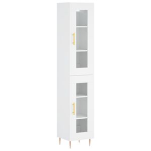 vidaXL Висок шкаф, бял, 34,5x34x180 см, инженерно дърво
