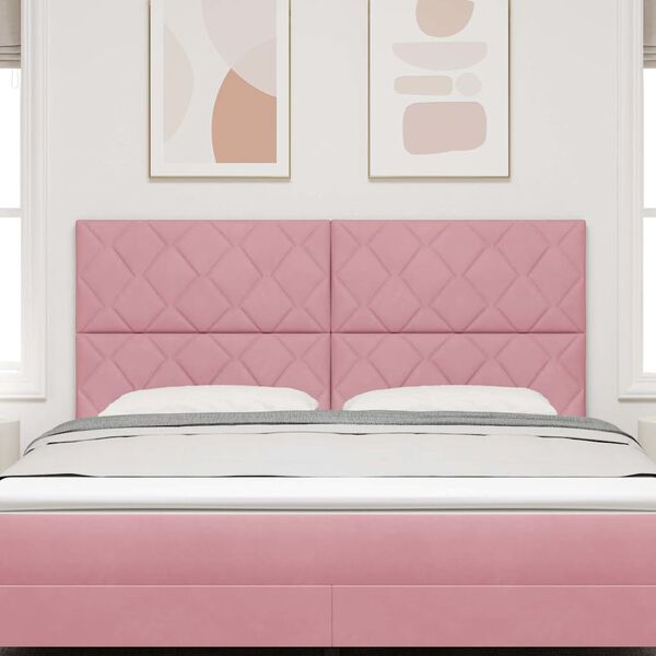 vidaXL Облегалка за глава Розово 180 cm Кадифе