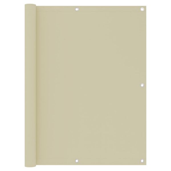 vidaXL Балконски параван, кремав, 120x500 см, плат оксфорд