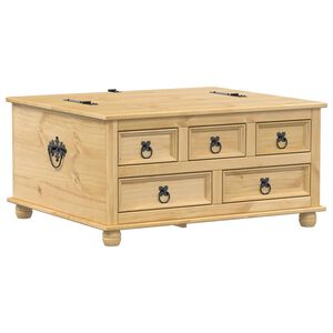 vidaXL Кутия за съхранение "Corona" 90x78x45 см борово дърво масив