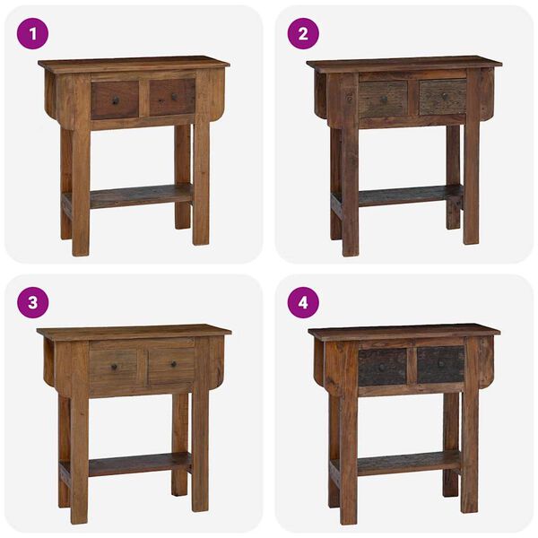 vidaXL Конзолна маса, смесено рециклирано дърво, 80x35x80 см