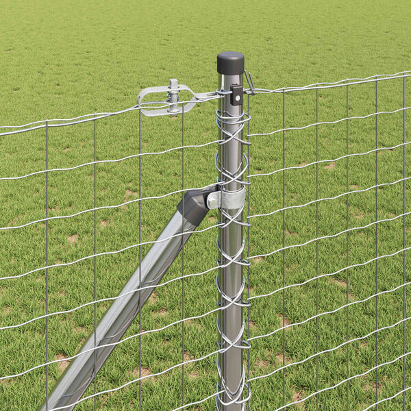 vidaXL Стълб за ограда. Друг 26 pcs Сив 3,2 x 3,2 x 160 см Стомана