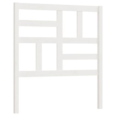 vidaXL Горна табла за легло, бяла, 106x4x104 см, бор масив