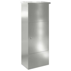 vidaXL Пощенска кутия за пратки с врата Черно 44,5 x 29 x 110,5 см