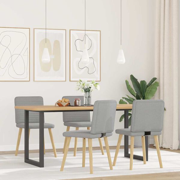 vidaXL Трапезни столове, 4 бр, облачно сиви, текстил
