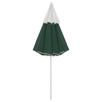 vidaXL Плажен чадър, зелен, 300 см