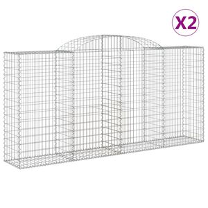 vidaXL Габионни кошници арка 2 бр 300x50x140/160 см поцинковано желязо