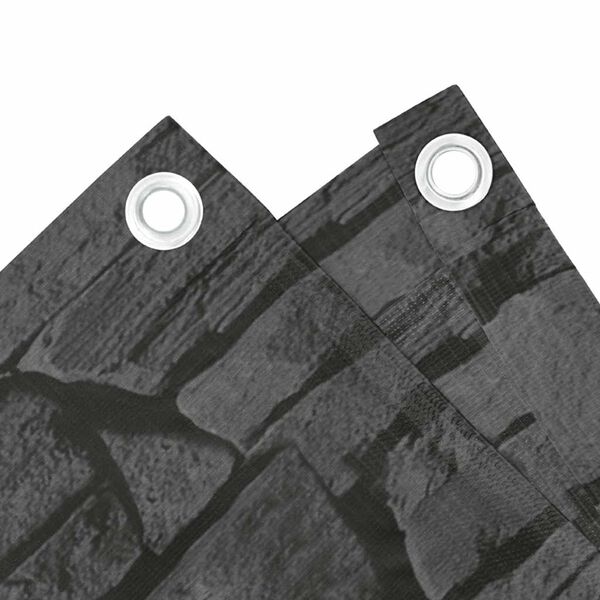 vidaXL Параван за тераса каменeн зид сив 300x120 см PVC