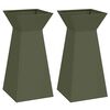 vidaXL Саксия с колона 2 бр. Маслиненозелено 35 x 35 x 73 см
