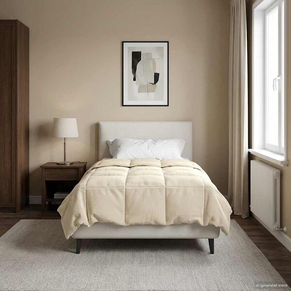 vidaXL Летен юрган Патичено Крем 155 x 200 см Микрофибър