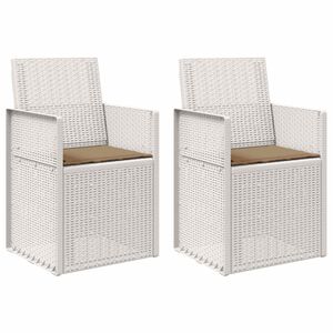vidaXL Градински Dining Столове 2 pcs Бяло и таупе ПП