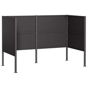 vidaXL Екран за контейнер за отпадъци 167 x 85 x 113 см Стомана Черно