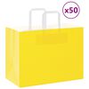 vidaXL Хартиени торбички 50 бр с дръжки жълти 32x17x25 см