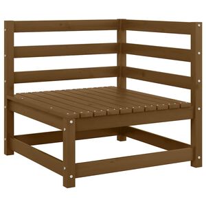 vidaXL Градински ъглов диван, меденокафяв, бор масив