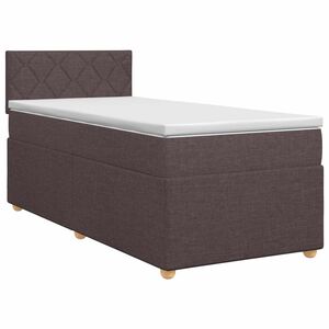 vidaXL Континентално легло с матрак Тъмен кафяв 80 x 200 cm Текстил