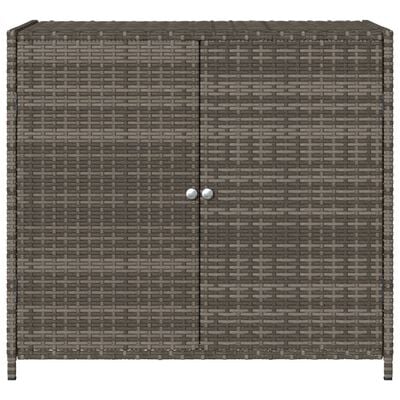 vidaXL Градински шкаф за съхранение, сив, 83x45x76 см, полиратан