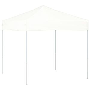vidaXL Сгъваема парти палатка, бяла, 2x2 м