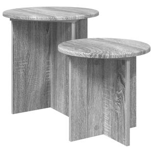 vidaXL Комплект помощни маси 2 бр. Сива сонома &Oslash; 45 x 45 см