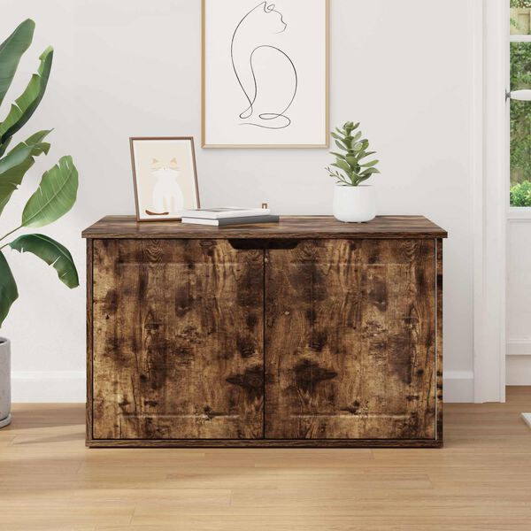 vidaXL Къща за котки Димян дъб 85 x 55 x 50,5 см Инженерно дърво