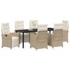 vidaXL Комплект за хранене в градината 7 pcs Бежово полиратан