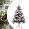 vidaXL С изкуствено коледно дърво Зелен и бял 120 cm