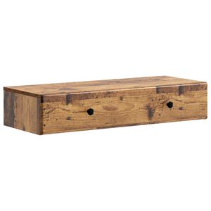 vidaXL Стенен страничен масичка Старо дърво 87,5 x 34,5 x 17 см