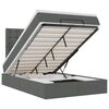vidaXL Османска легло с матрак и LED, тъмносиво, 120x200 см, плат
