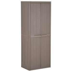 vidaXL Градински шкаф за съхранение кафяв 65x45x172 см дървесна визия