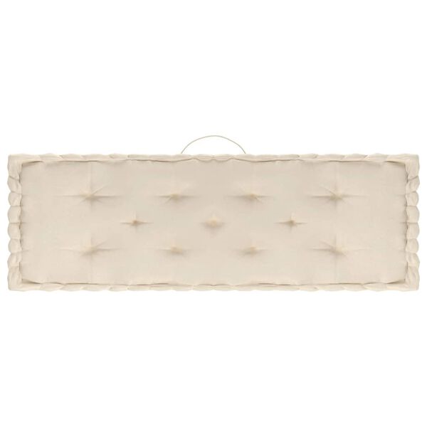 vidaXL Палетни възглавници за под, 3 бр, бежови, памук